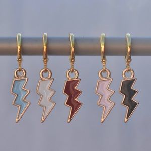 lightning bolt huggies earrings